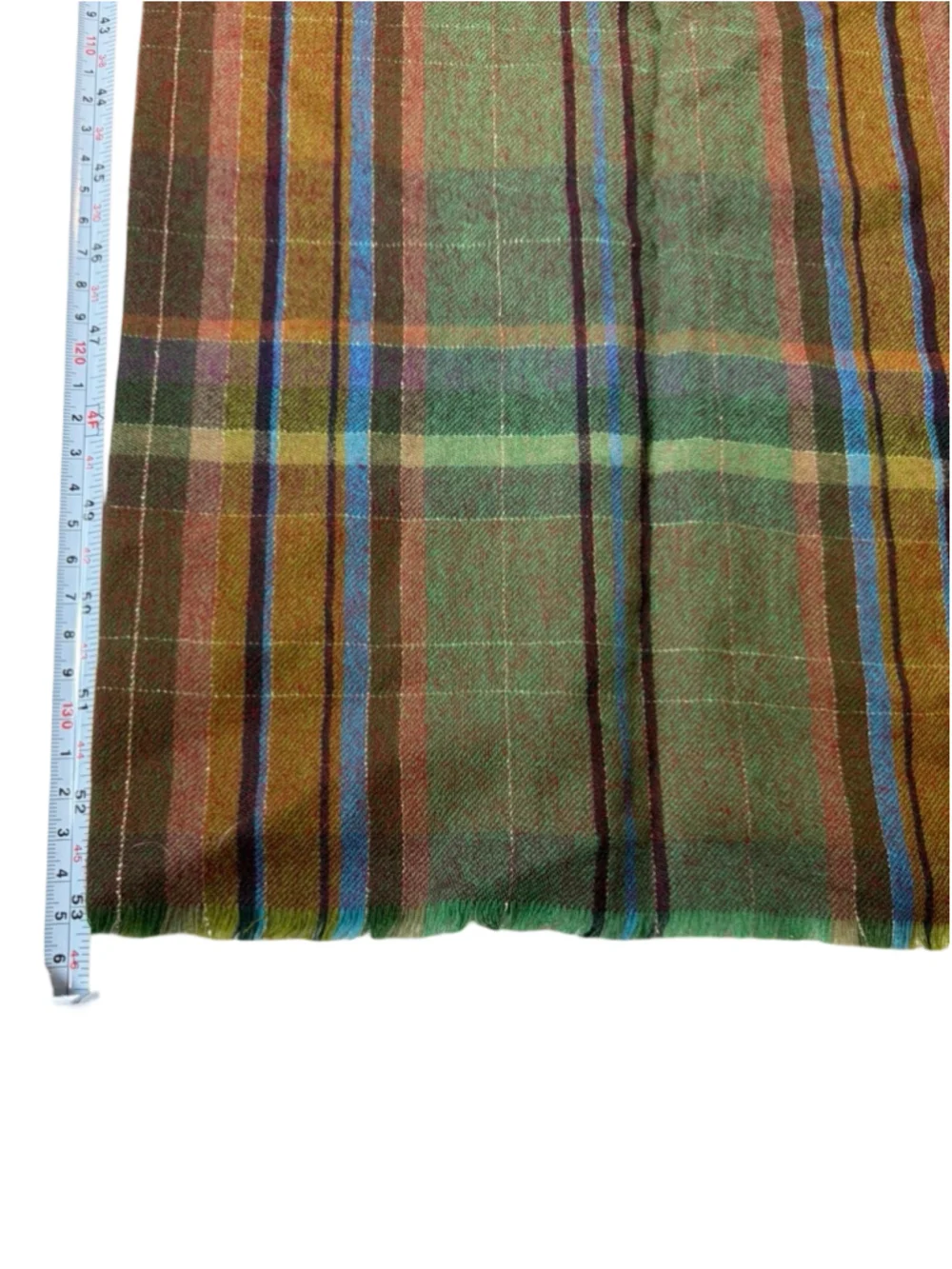 Vintage Christian Dior Wool Blend Plaid Scarf Deadstock Made in France